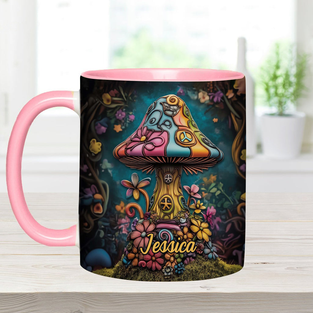 Hippie Soul Peace Mushroom - Personalized Hippie Accent Mug