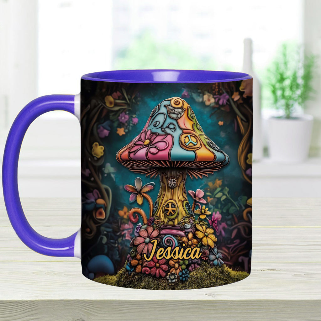 Hippie Soul Peace Mushroom - Personalized Hippie Accent Mug