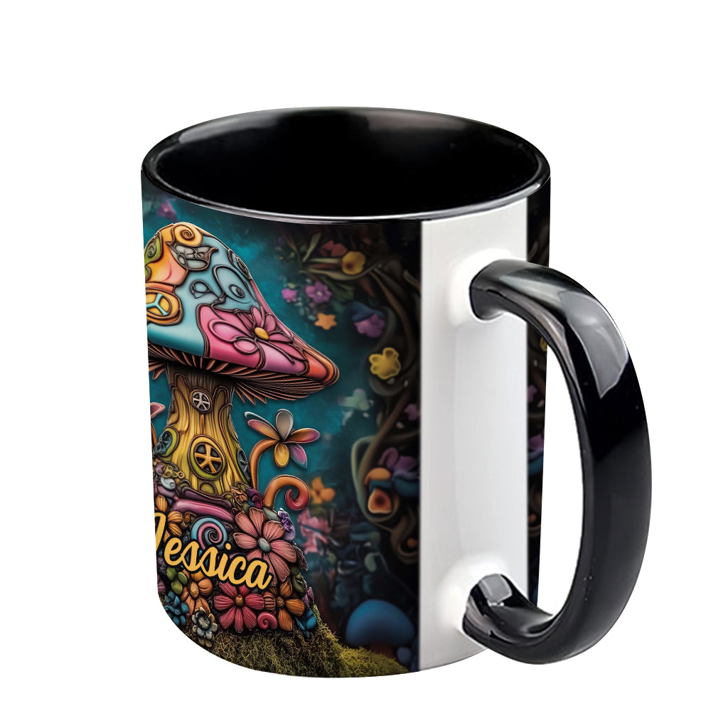 Hippie Soul Peace Mushroom - Personalized Hippie Accent Mug