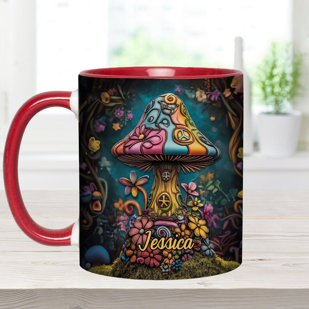 Hippie Soul Peace Mushroom - Personalized Hippie Accent Mug