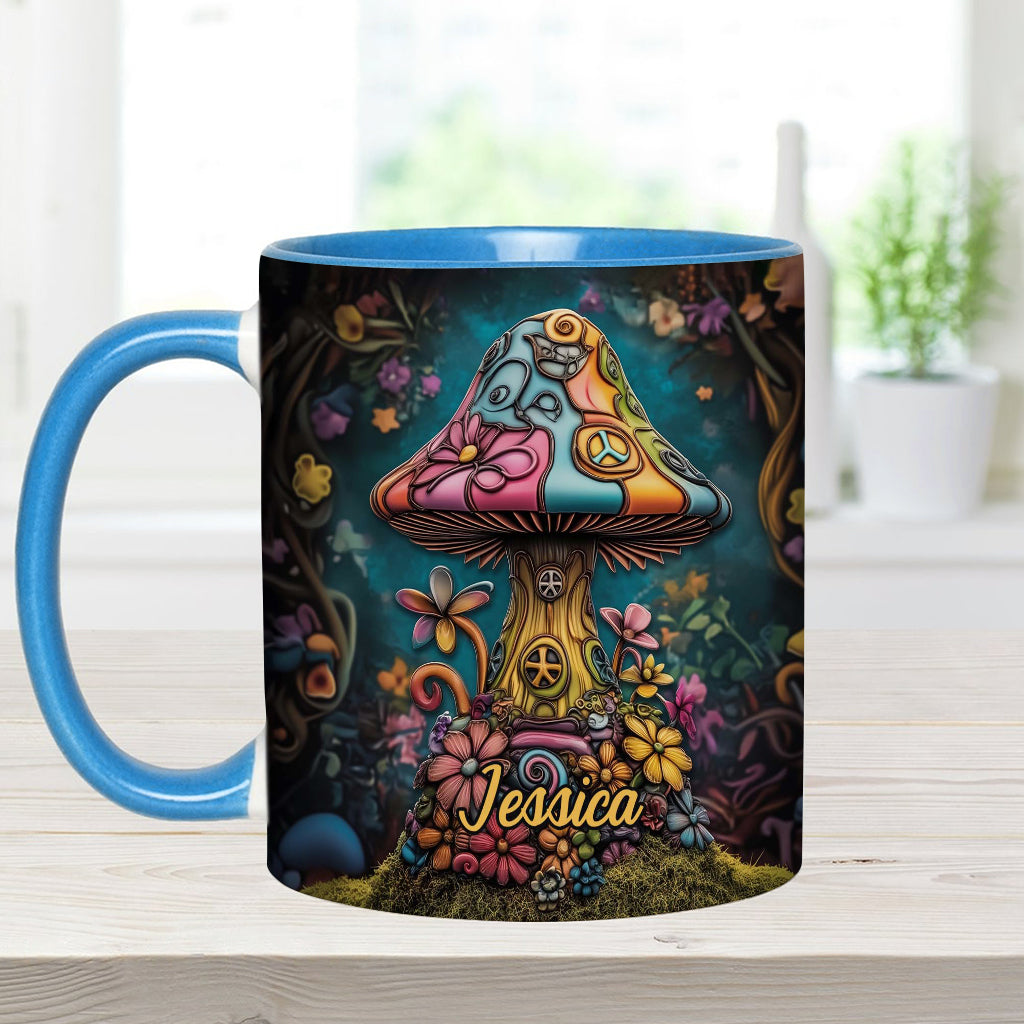 Hippie Soul Peace Mushroom - Personalized Hippie Accent Mug
