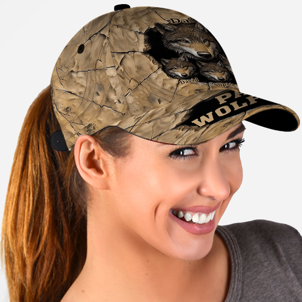 Papa's Wolf Pack - Personalized Father Classic Cap