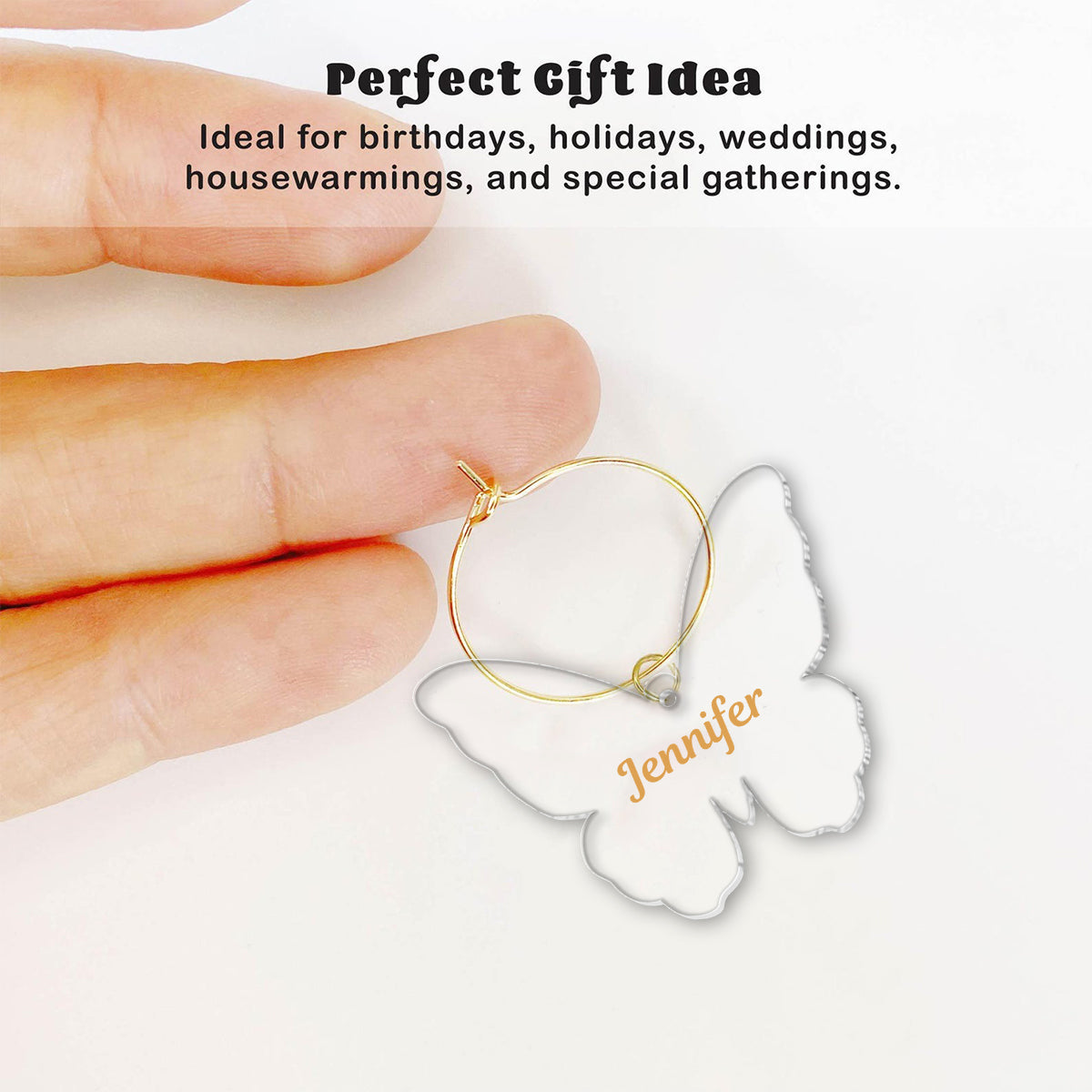 Pink Glass Butterfly - Personalized Butterfly Wine Glass With Long Stem