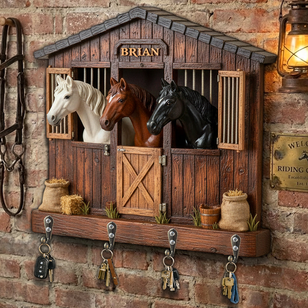 The Horse Barn - Personalized Horse Custom Shaped Hanging Rack