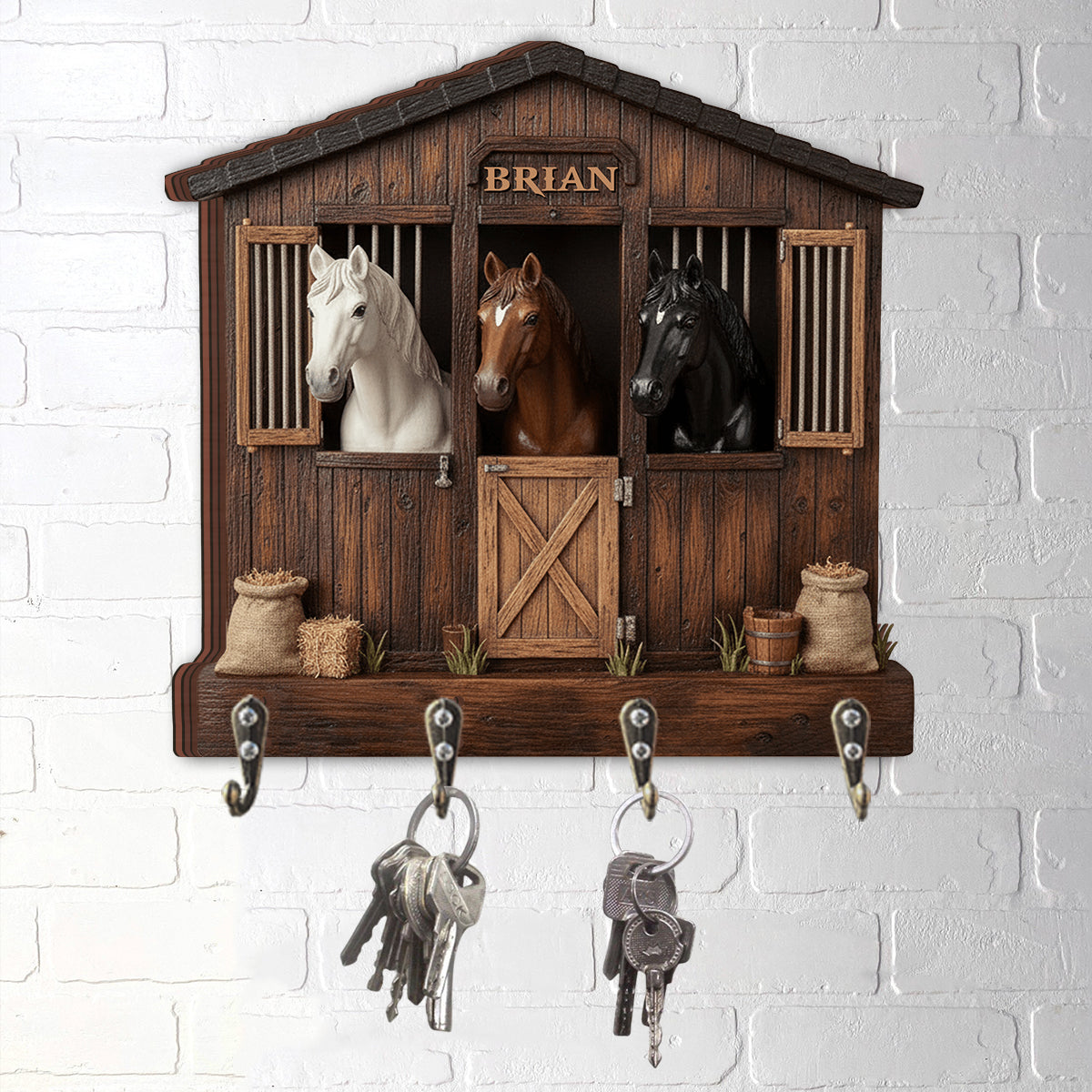 The Horse Barn - Personalized Horse Custom Shaped Hanging Rack