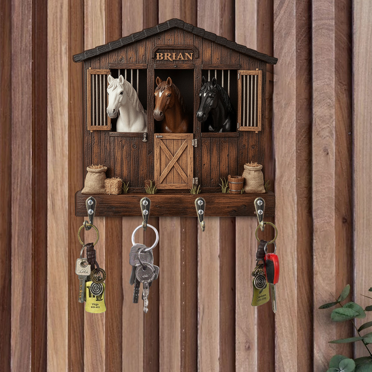 The Horse Barn - Personalized Horse Custom Shaped Hanging Rack