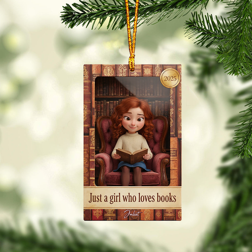 Book Lover In Toy Display Box - Personalized Book Ornament