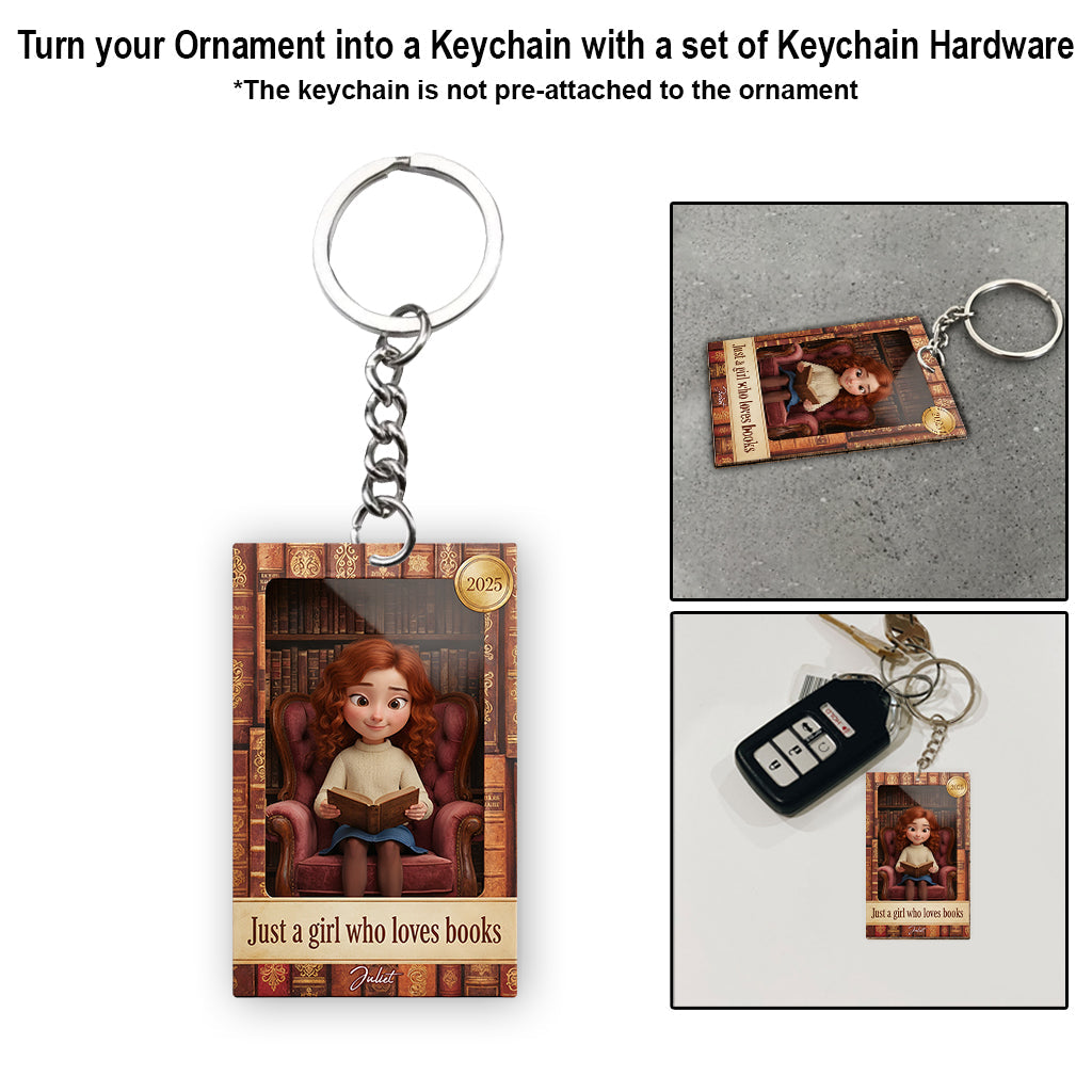 Book Lover In Toy Display Box - Personalized Book Ornament