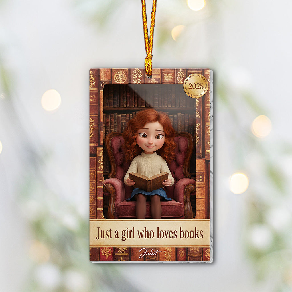 Book Lover In Toy Display Box - Personalized Book Ornament