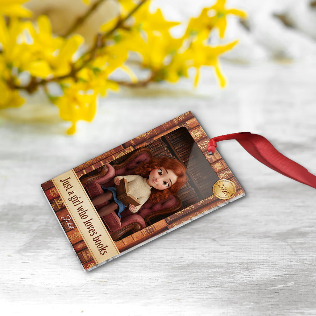 Book Lover In Toy Display Box - Personalized Book Ornament