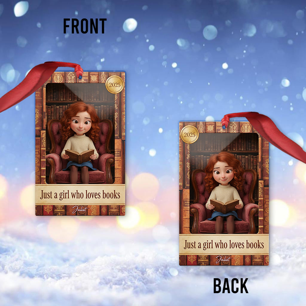 Book Lover In Toy Display Box - Personalized Book Ornament