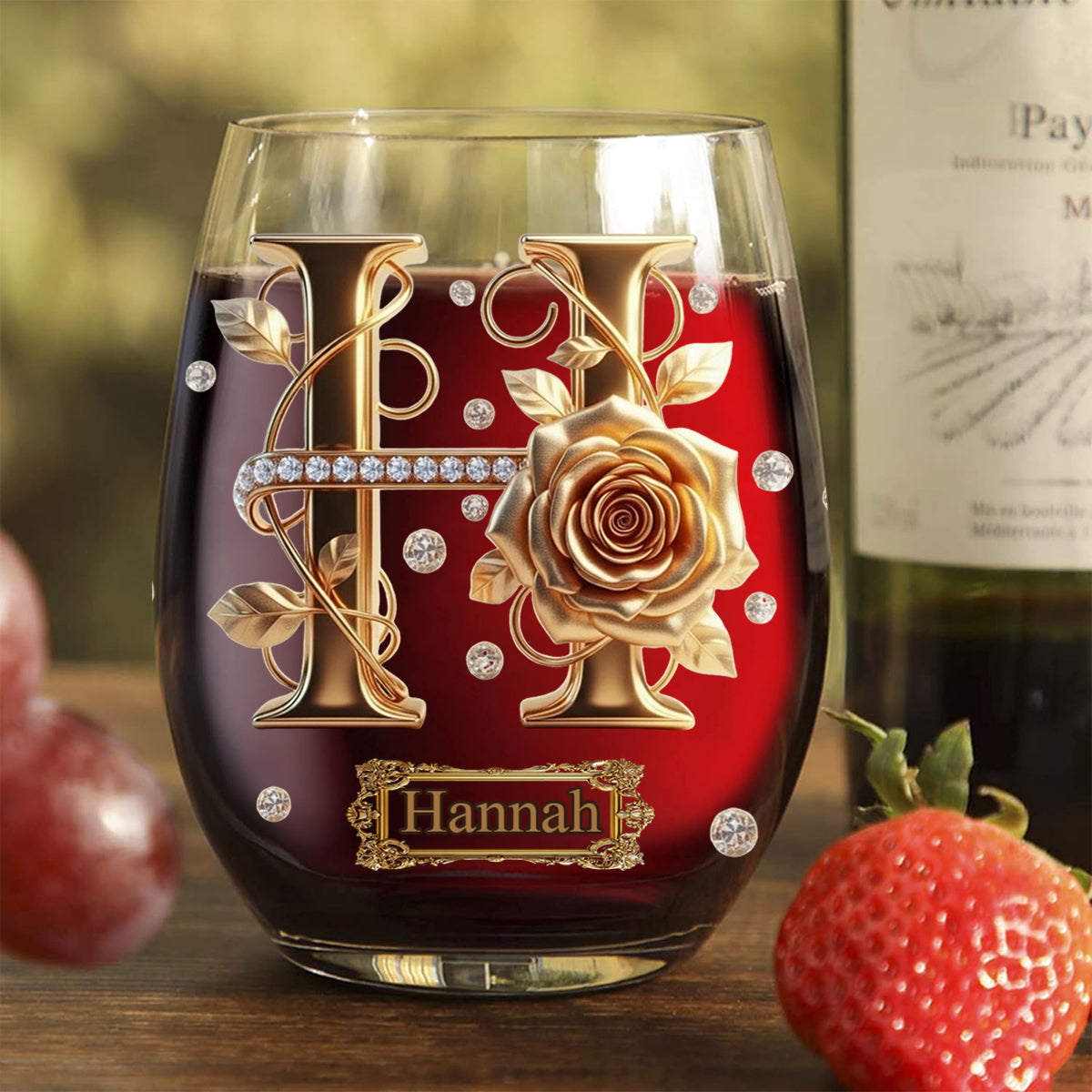 Besties Forever - Personalized Bestie All Over Wine Glass