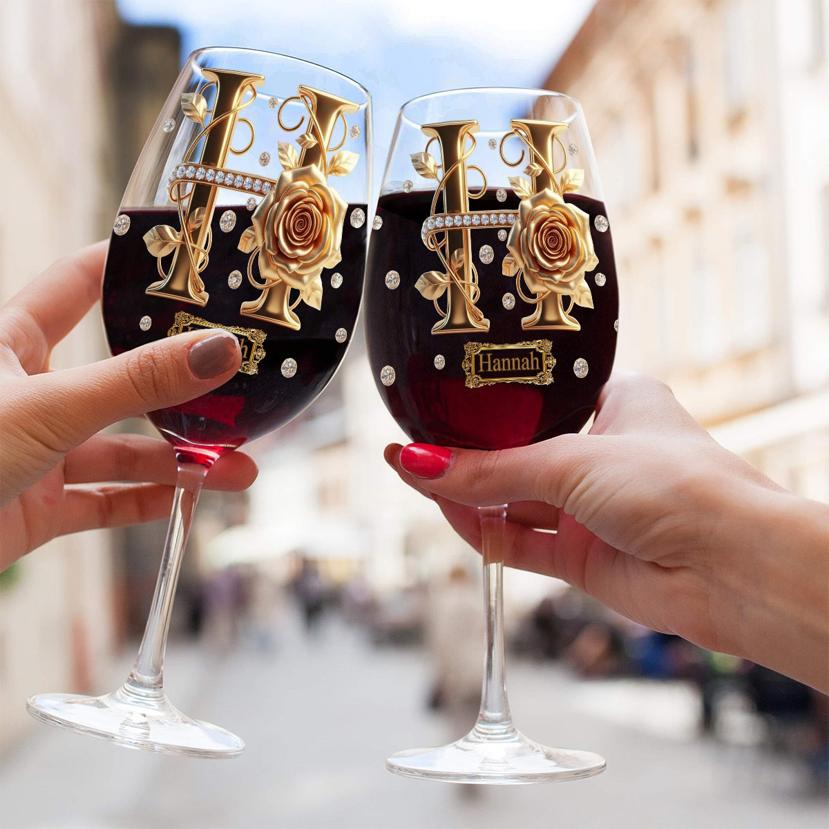 Alphabet Initial For Wine Lovers - Personalized Wine Wine Glass With Long Stem