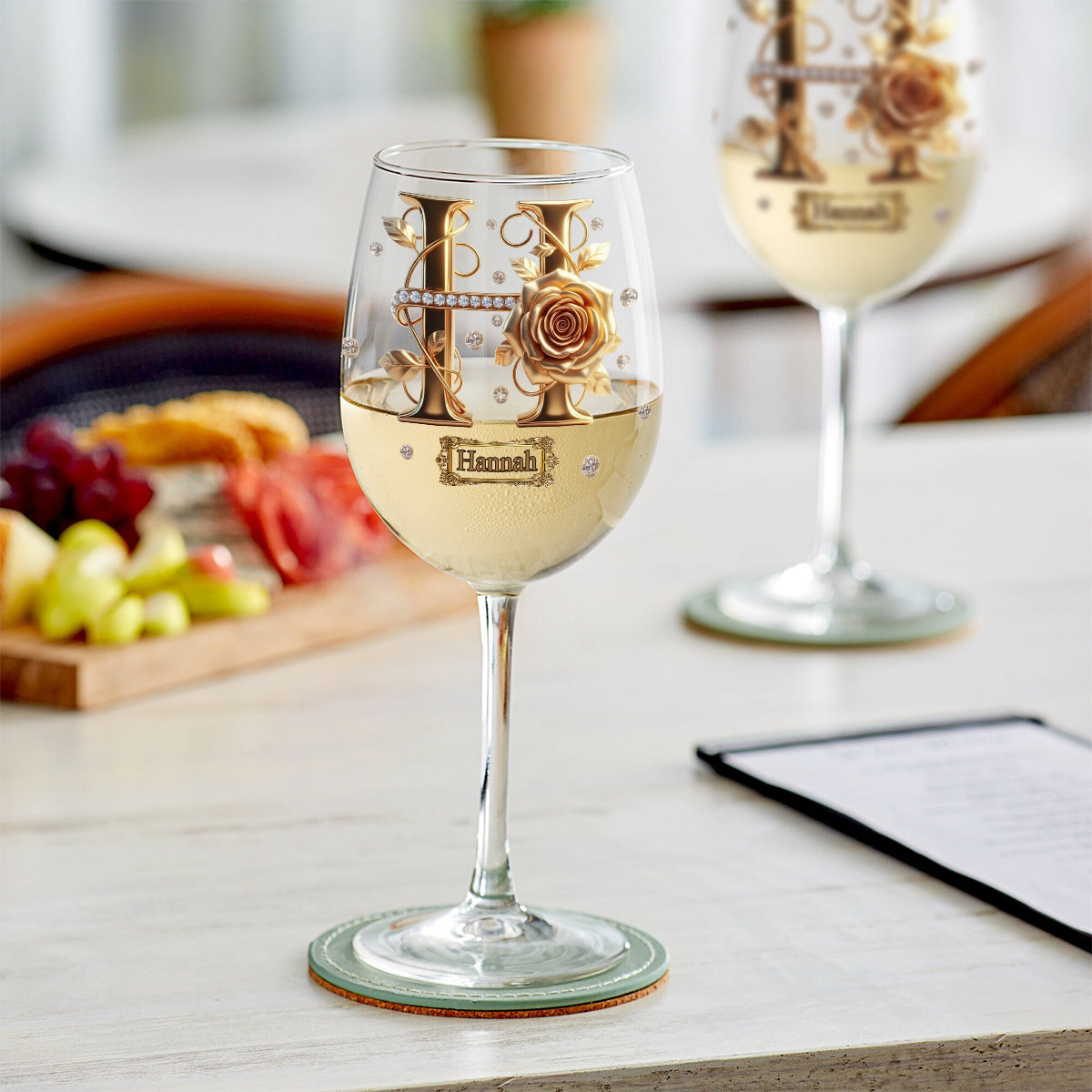 Alphabet Initial For Wine Lovers - Personalized Wine Wine Glass With Long Stem