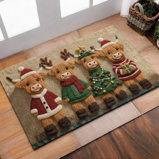 Lovely Highland Cows Christmas - Highland Cow Doormat