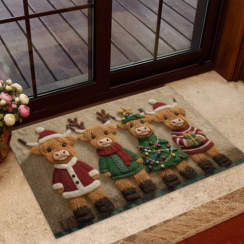 Lovely Highland Cows Christmas - Highland Cow Doormat