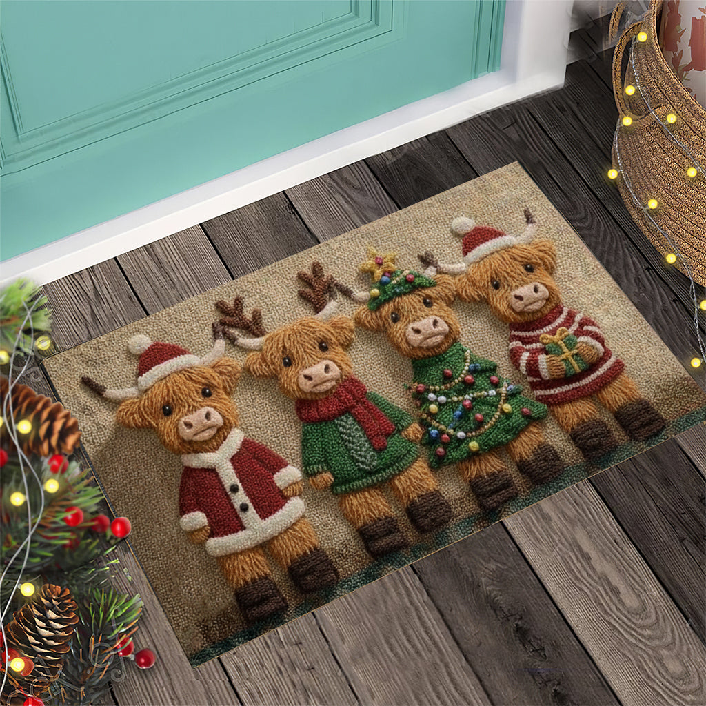 Lovely Highland Cows Christmas - Highland Cow Doormat