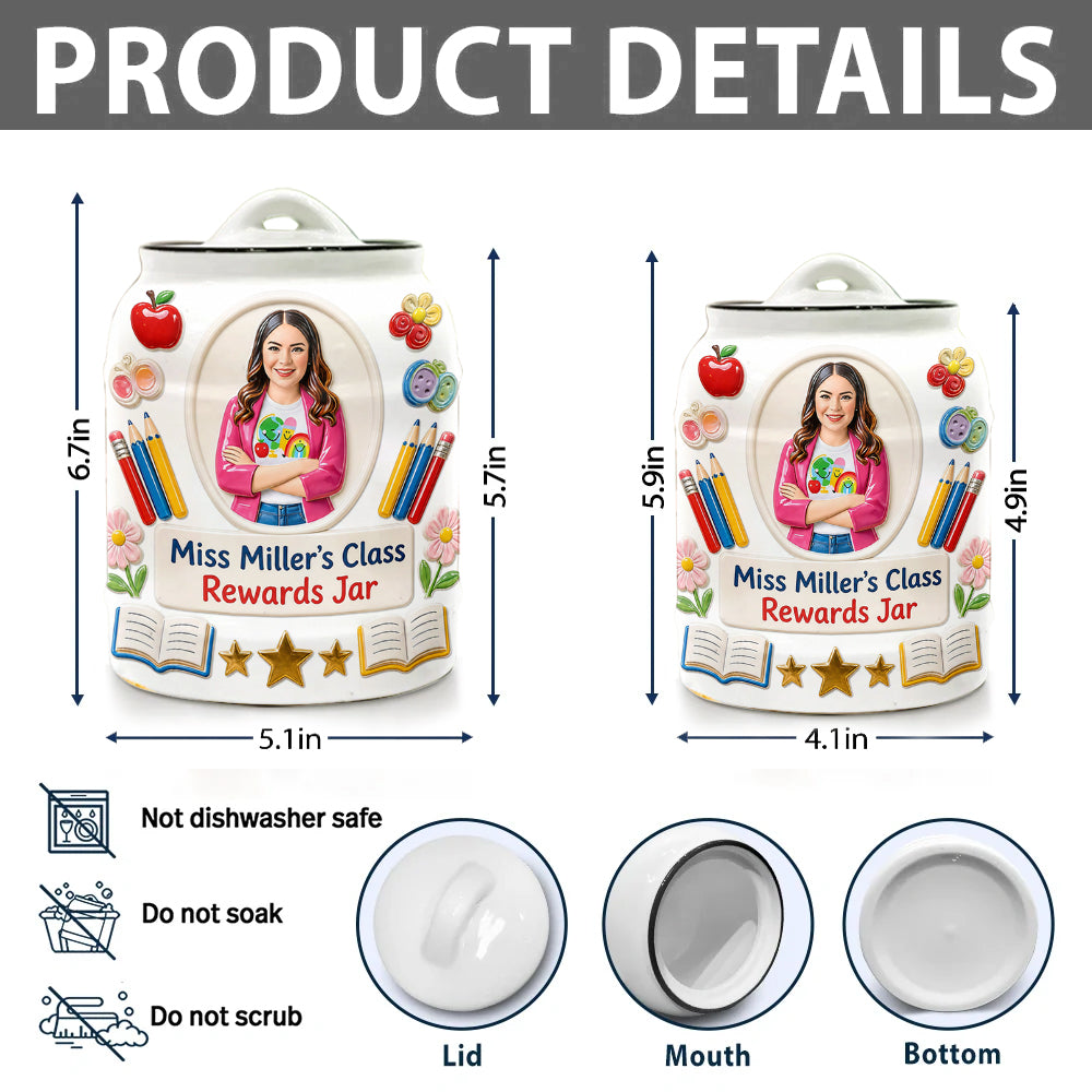 Rewards Jar - Personalized Teacher Cookie Jar