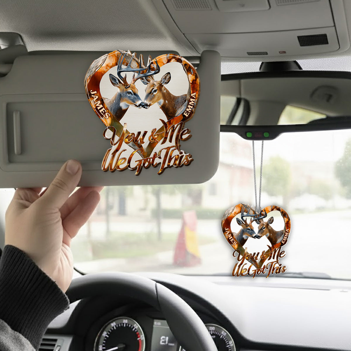 You & Me We Got This - Personalized Hunting Transparent Car Ornament