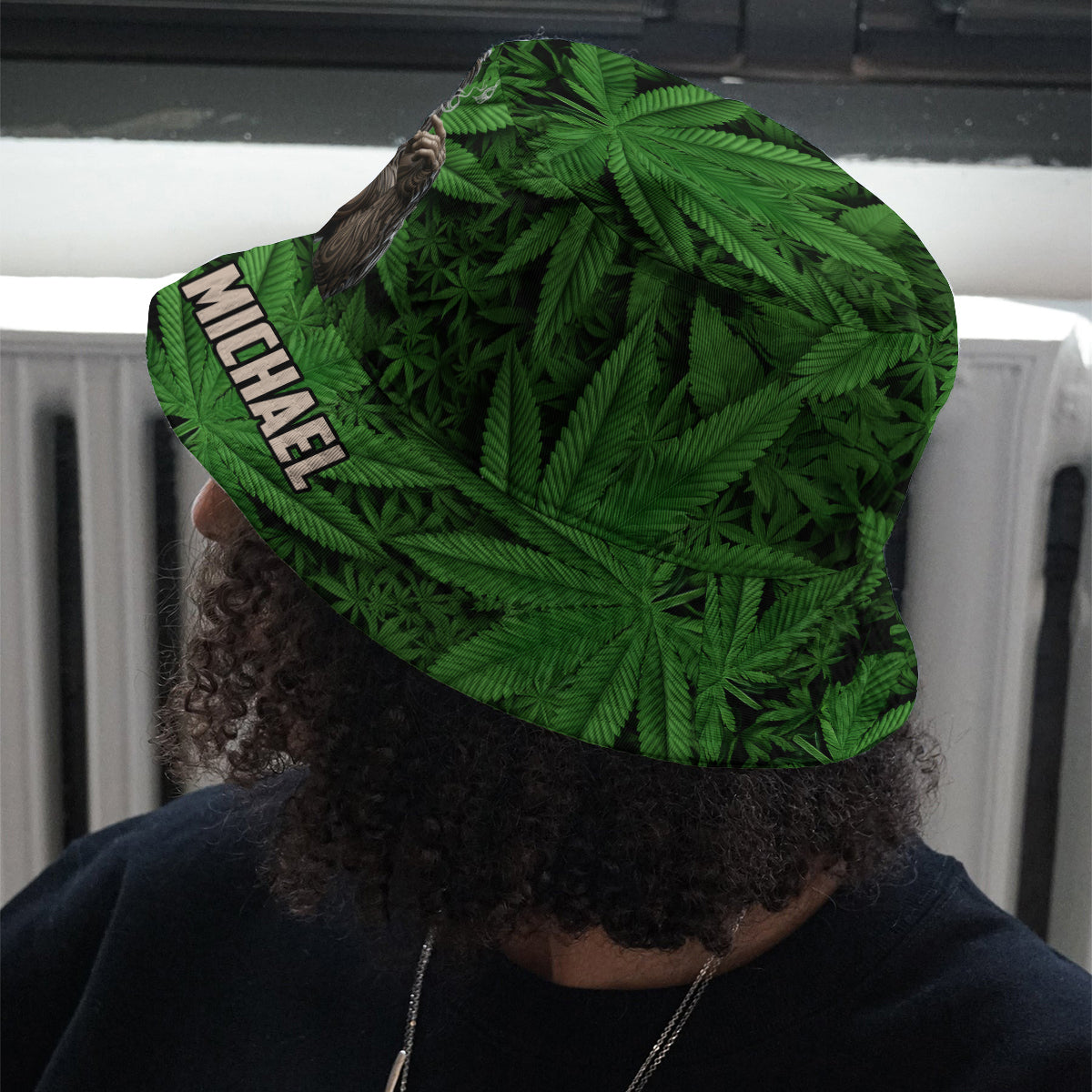Rauchender Bigfoot - Personalisierter Weed-Bucket-Hat