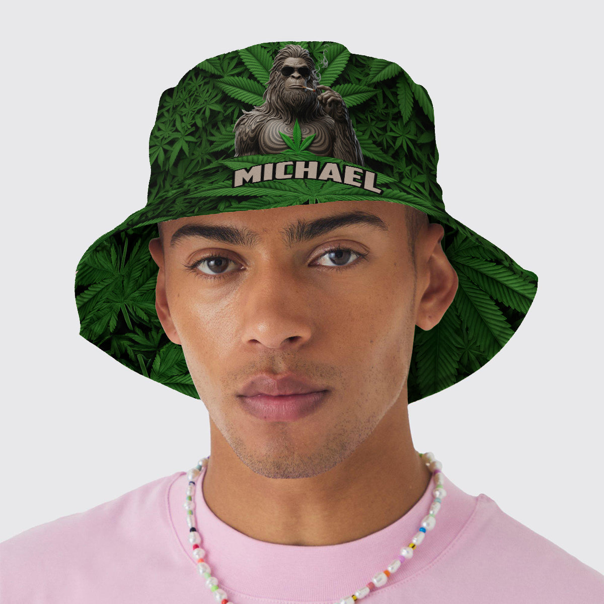 Rauchender Bigfoot - Personalisierter Weed-Bucket-Hat