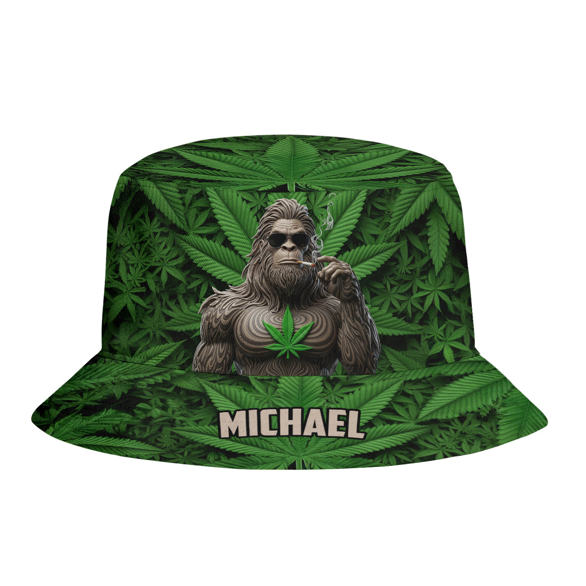 Rauchender Bigfoot - Personalisierter Weed-Bucket-Hat