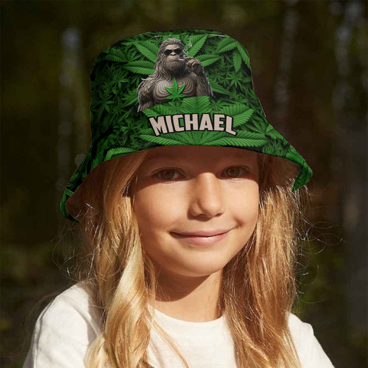 Rauchender Bigfoot - Personalisierter Weed-Bucket-Hat