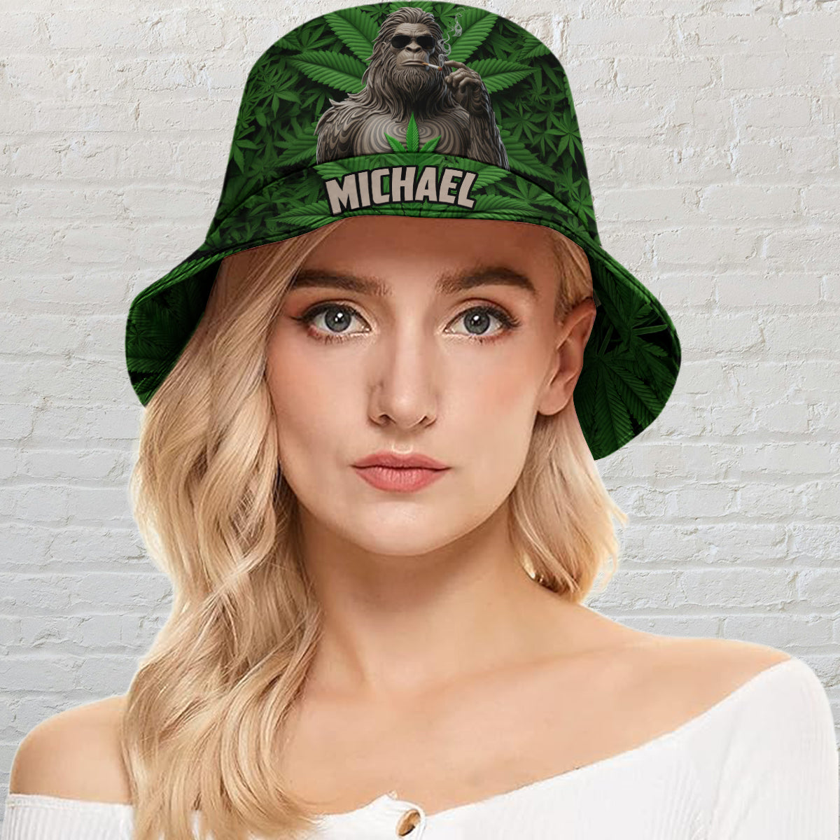 Rauchender Bigfoot - Personalisierter Weed-Bucket-Hat
