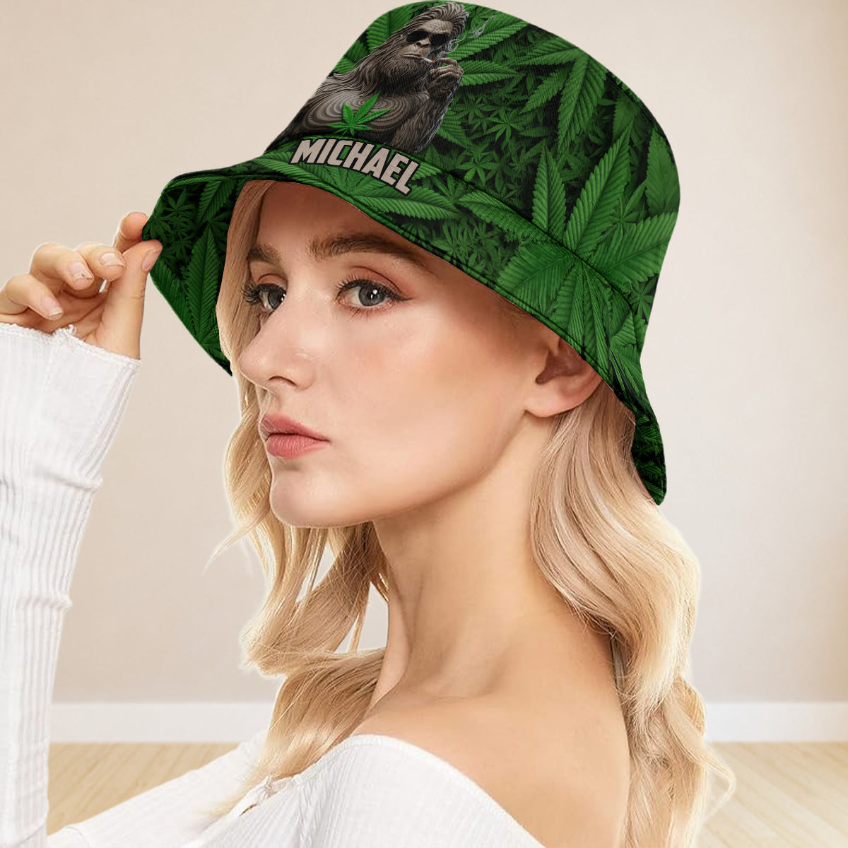 Rauchender Bigfoot - Personalisierter Weed-Bucket-Hat
