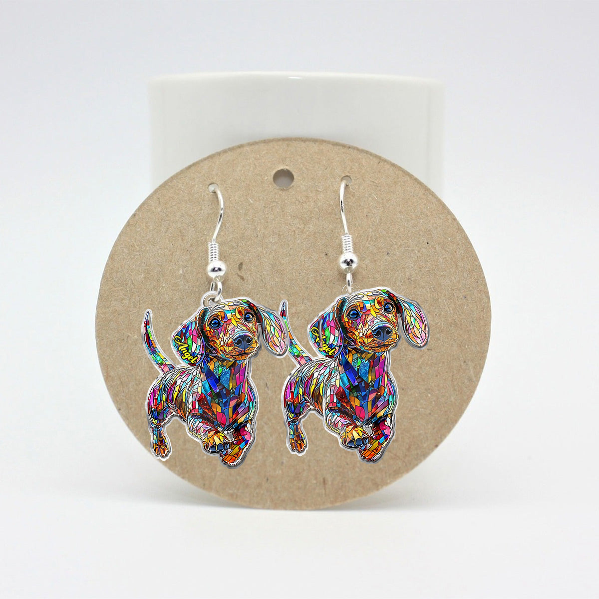 I Love My Dog - Personalized Dachshund Earrings