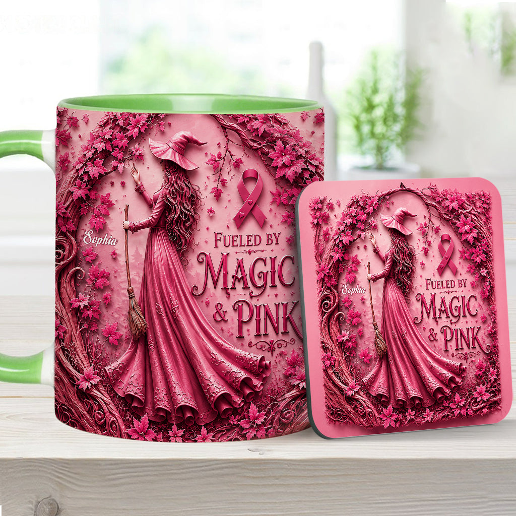 Von Magie & Pink - Personalisierte Tasse & Untersetzer zur Brustkrebsbewusstseinskampagne
