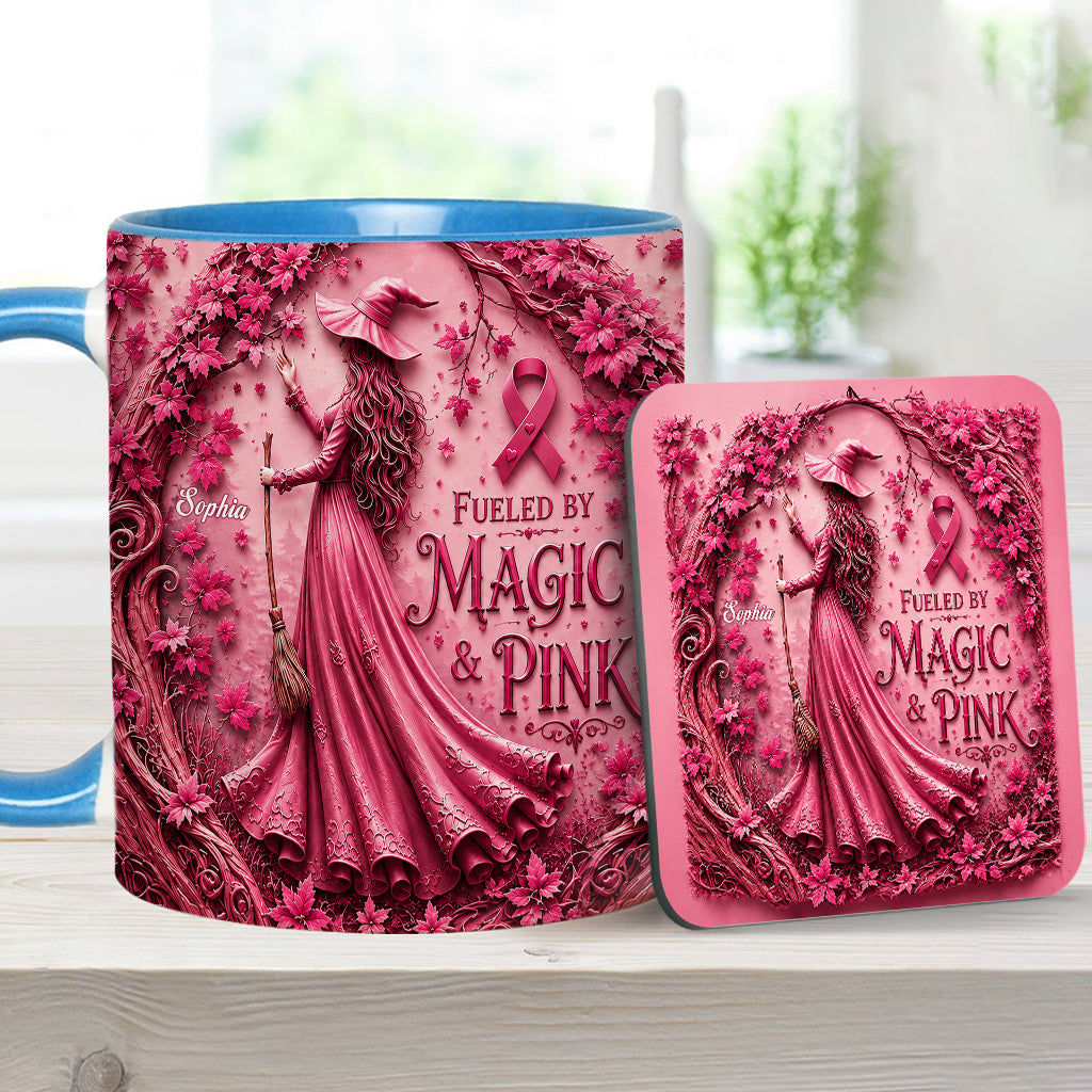 Von Magie & Pink - Personalisierte Tasse & Untersetzer zur Brustkrebsbewusstseinskampagne