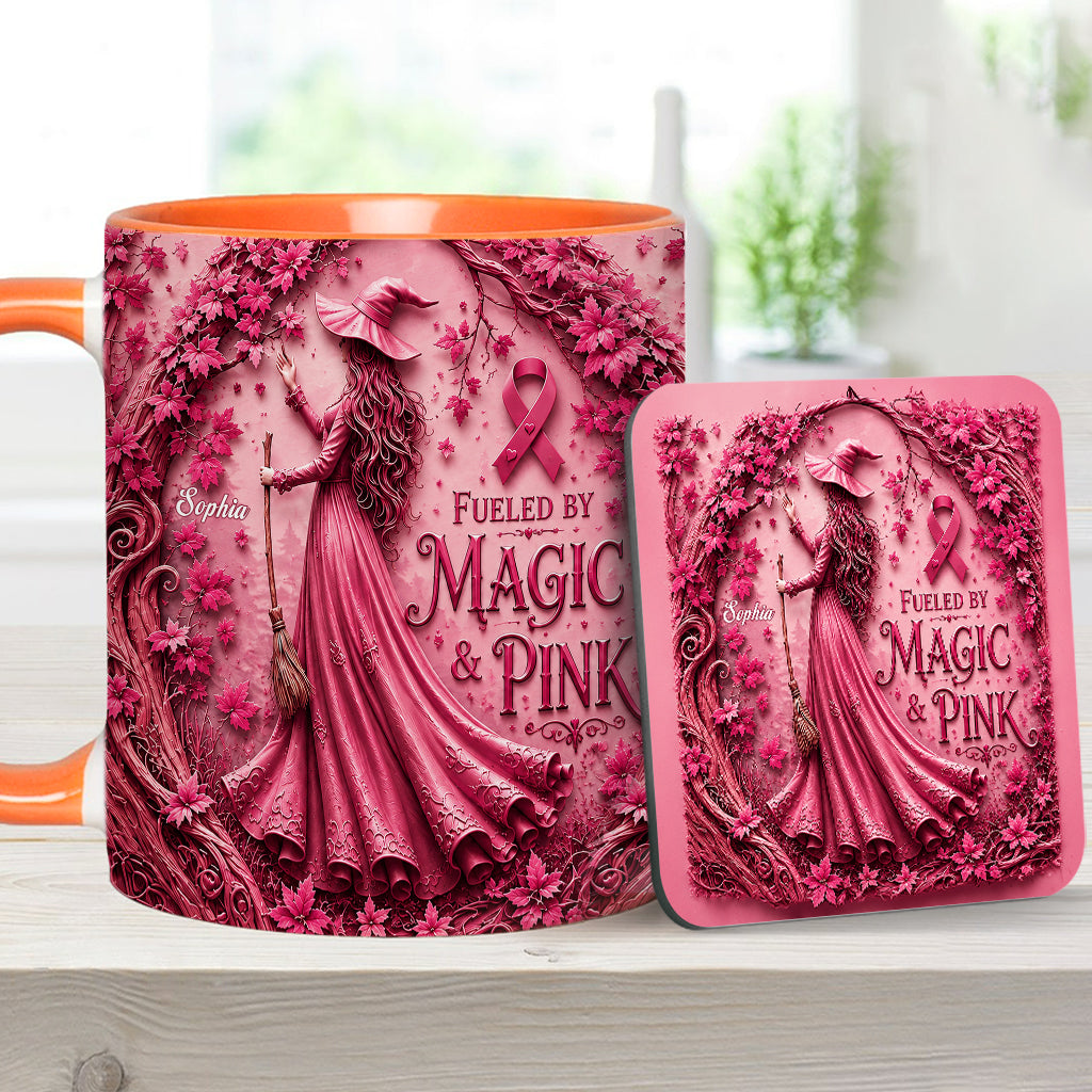 Von Magie & Pink - Personalisierte Tasse & Untersetzer zur Brustkrebsbewusstseinskampagne