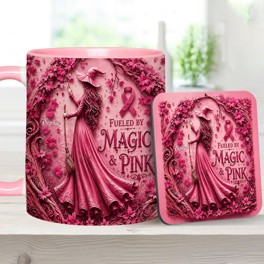 Von Magie & Pink - Personalisierte Tasse & Untersetzer zur Brustkrebsbewusstseinskampagne