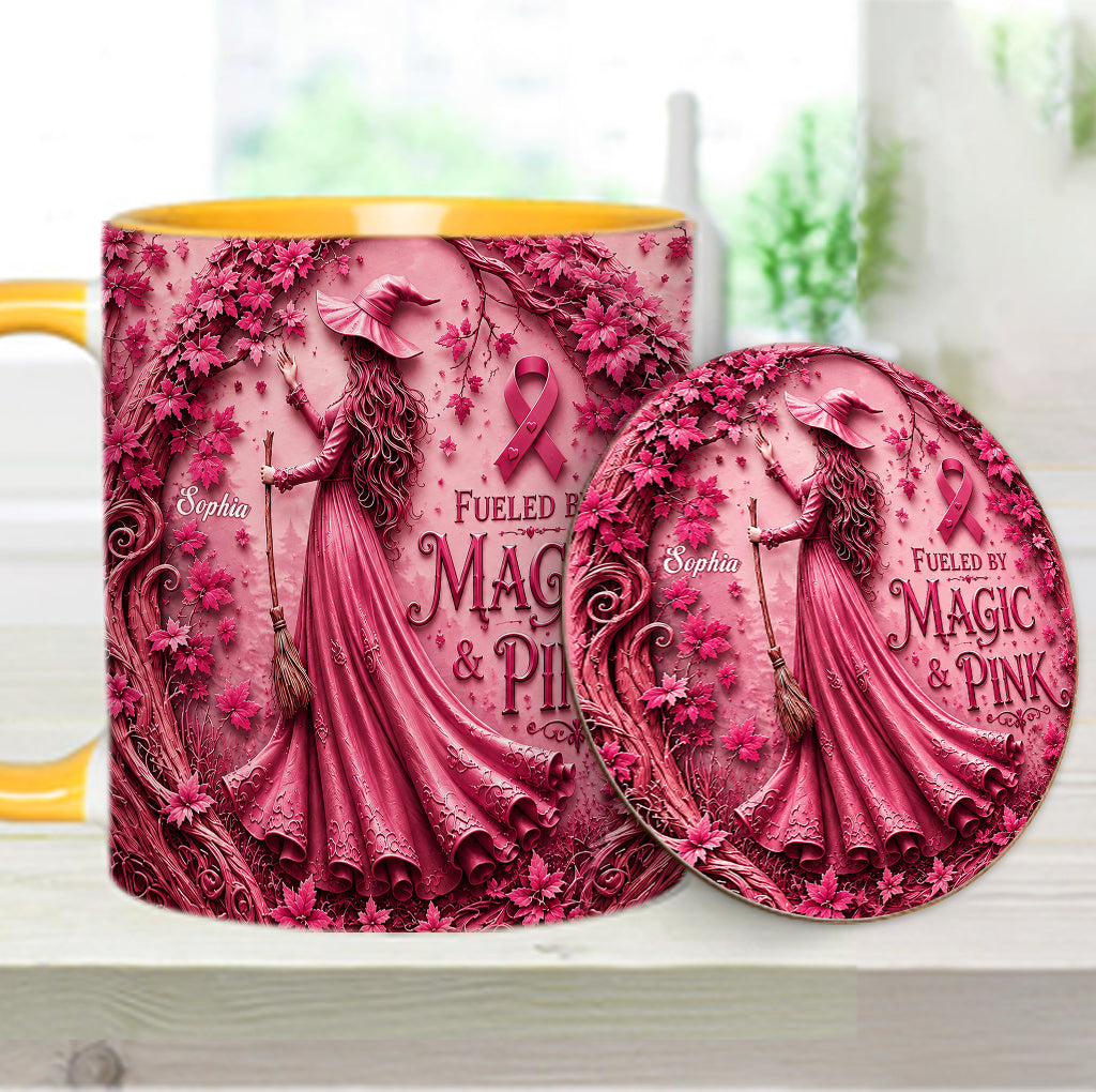 Von Magie & Pink - Personalisierte Tasse & Untersetzer zur Brustkrebsbewusstseinskampagne