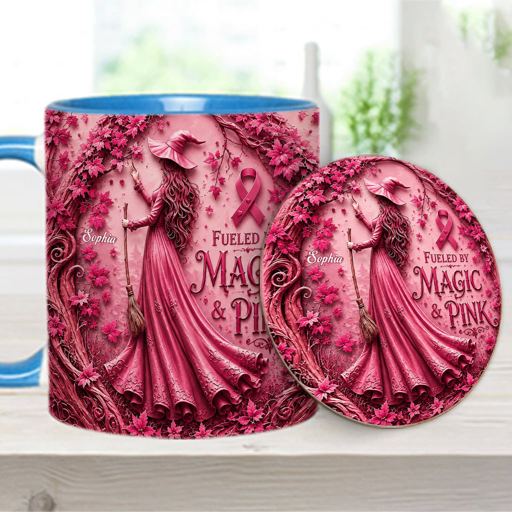Von Magie & Pink - Personalisierte Tasse & Untersetzer zur Brustkrebsbewusstseinskampagne