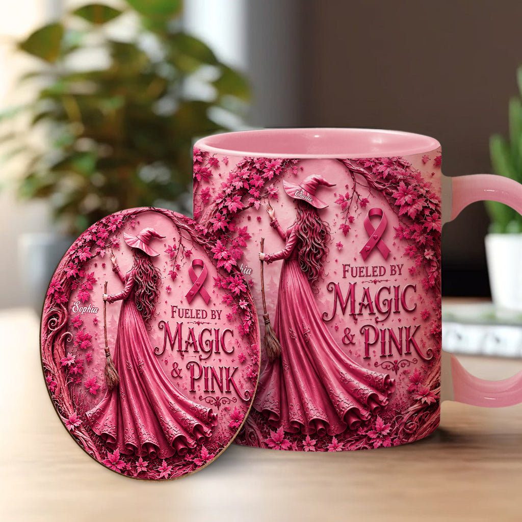 Von Magie & Pink - Personalisierte Tasse & Untersetzer zur Brustkrebsbewusstseinskampagne