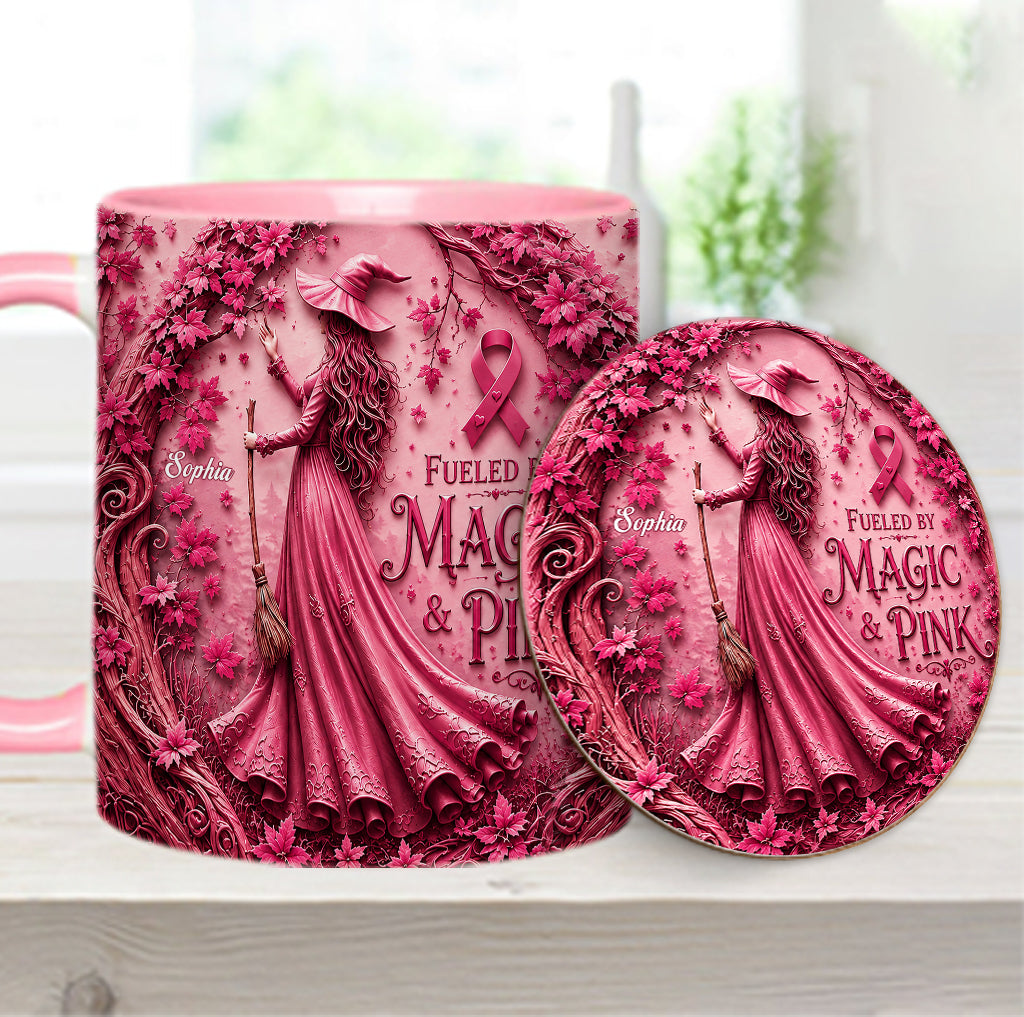 Von Magie & Pink - Personalisierte Tasse & Untersetzer zur Brustkrebsbewusstseinskampagne