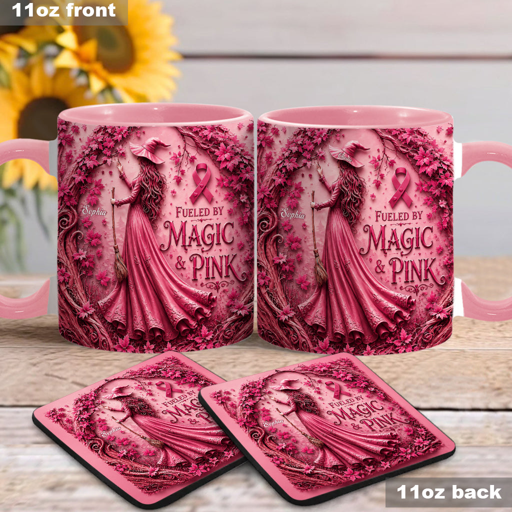 Von Magie & Pink - Personalisierte Tasse & Untersetzer zur Brustkrebsbewusstseinskampagne