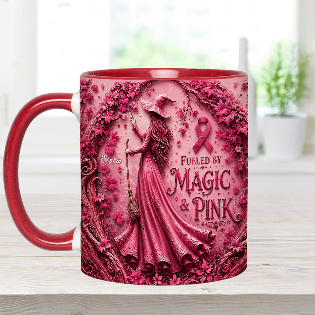 Von Magie & Pink - Personalisierte Tasse & Untersetzer zur Brustkrebsbewusstseinskampagne