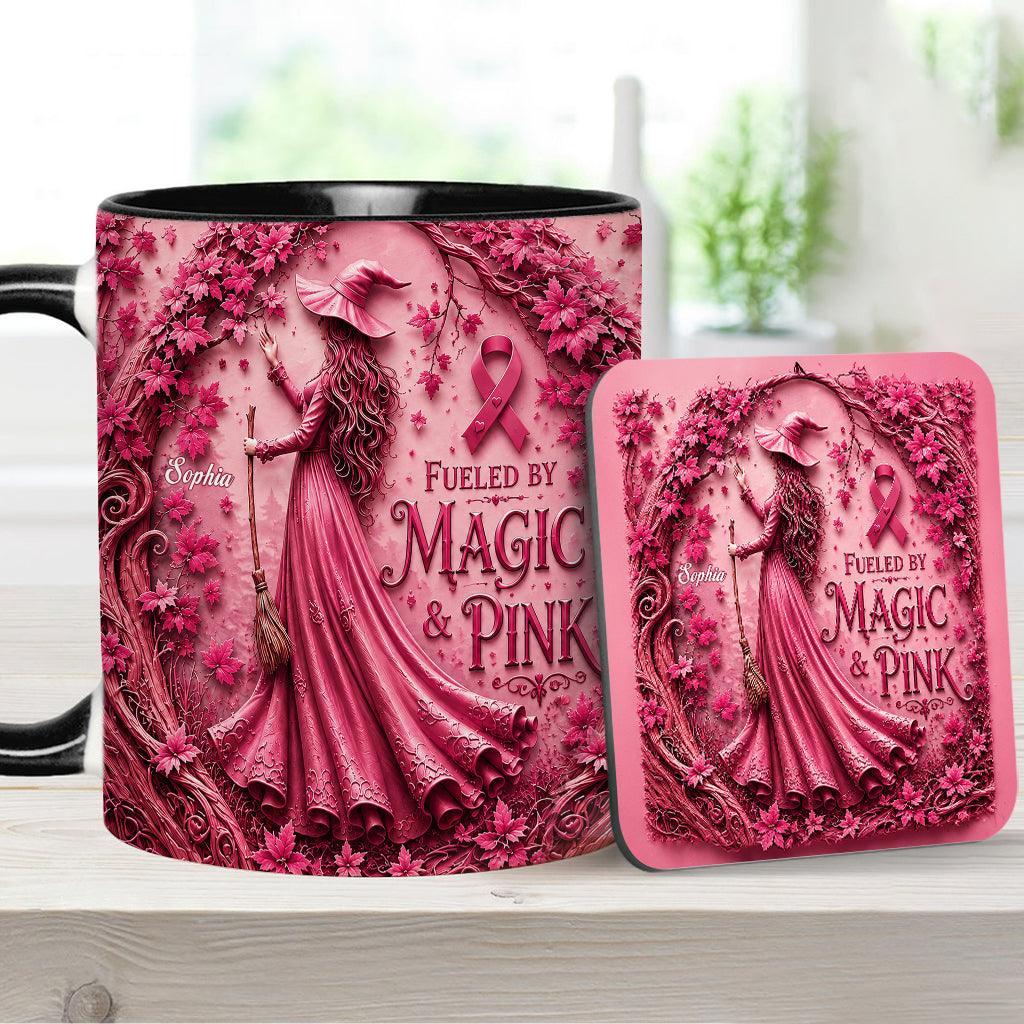 Von Magie & Pink - Personalisierte Tasse & Untersetzer zur Brustkrebsbewusstseinskampagne