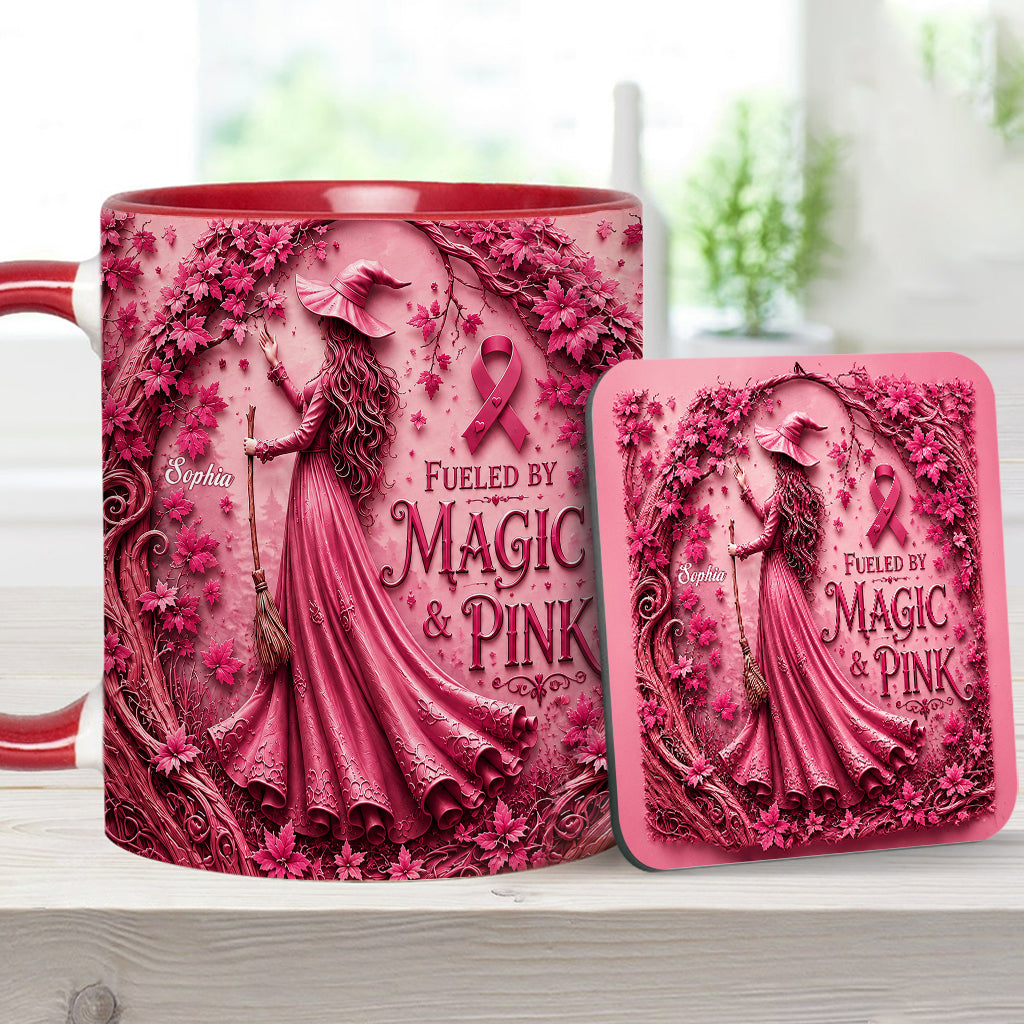 Von Magie & Pink - Personalisierte Tasse & Untersetzer zur Brustkrebsbewusstseinskampagne