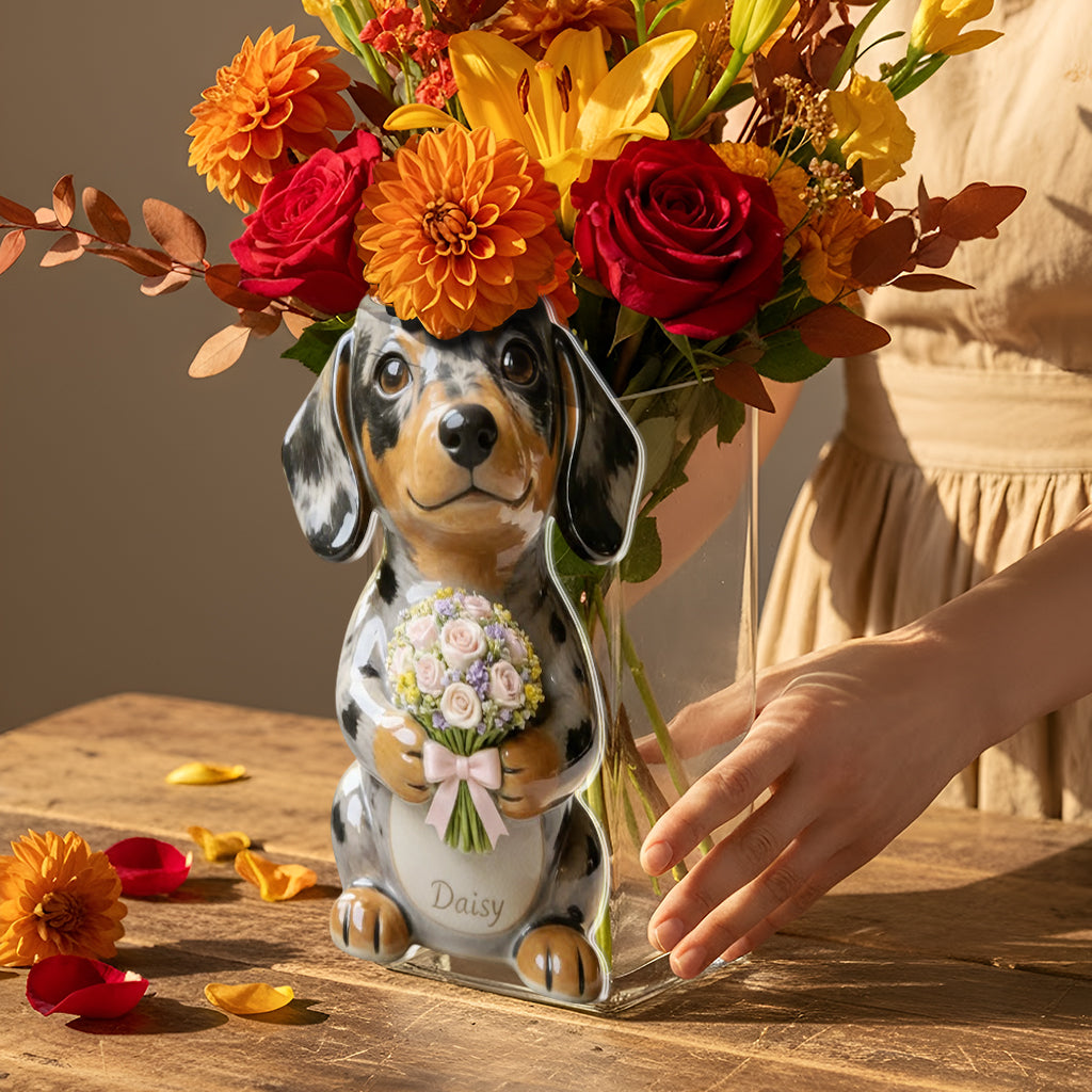 Individuell gestaltbarer Acryl-Topf mit Hundemotiv – Foto nach Wunsch - Personalisierbarer Hunde-Übertopf