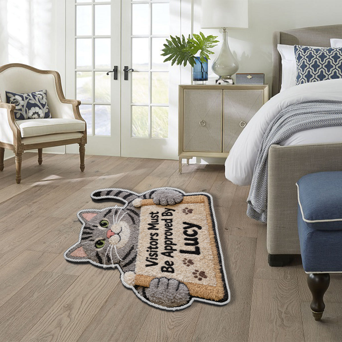 All Visitors Must Be Approved By - Personalized Pet Non-Slip Tufted Rug
