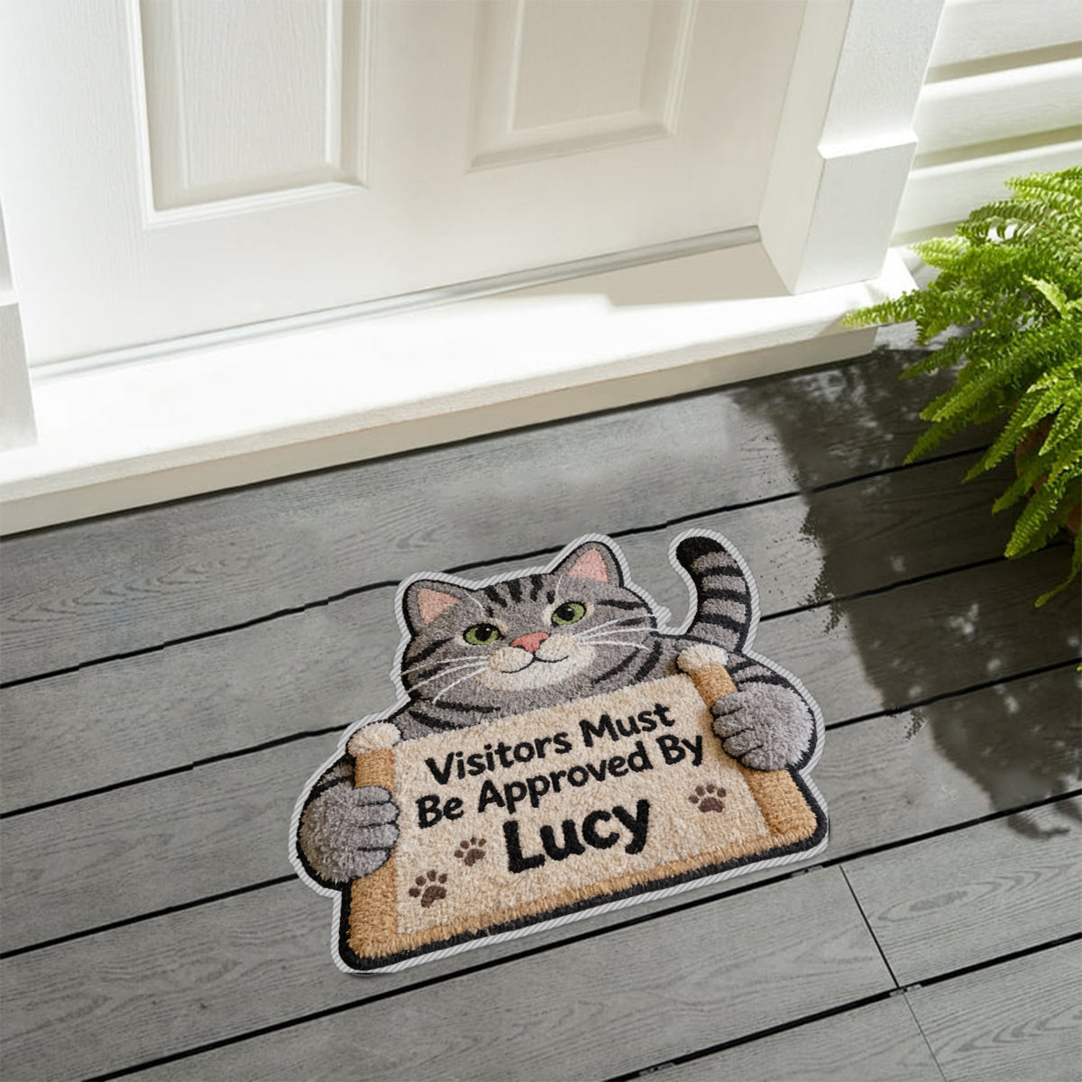 All Visitors Must Be Approved By - Personalized Pet Non-Slip Tufted Rug