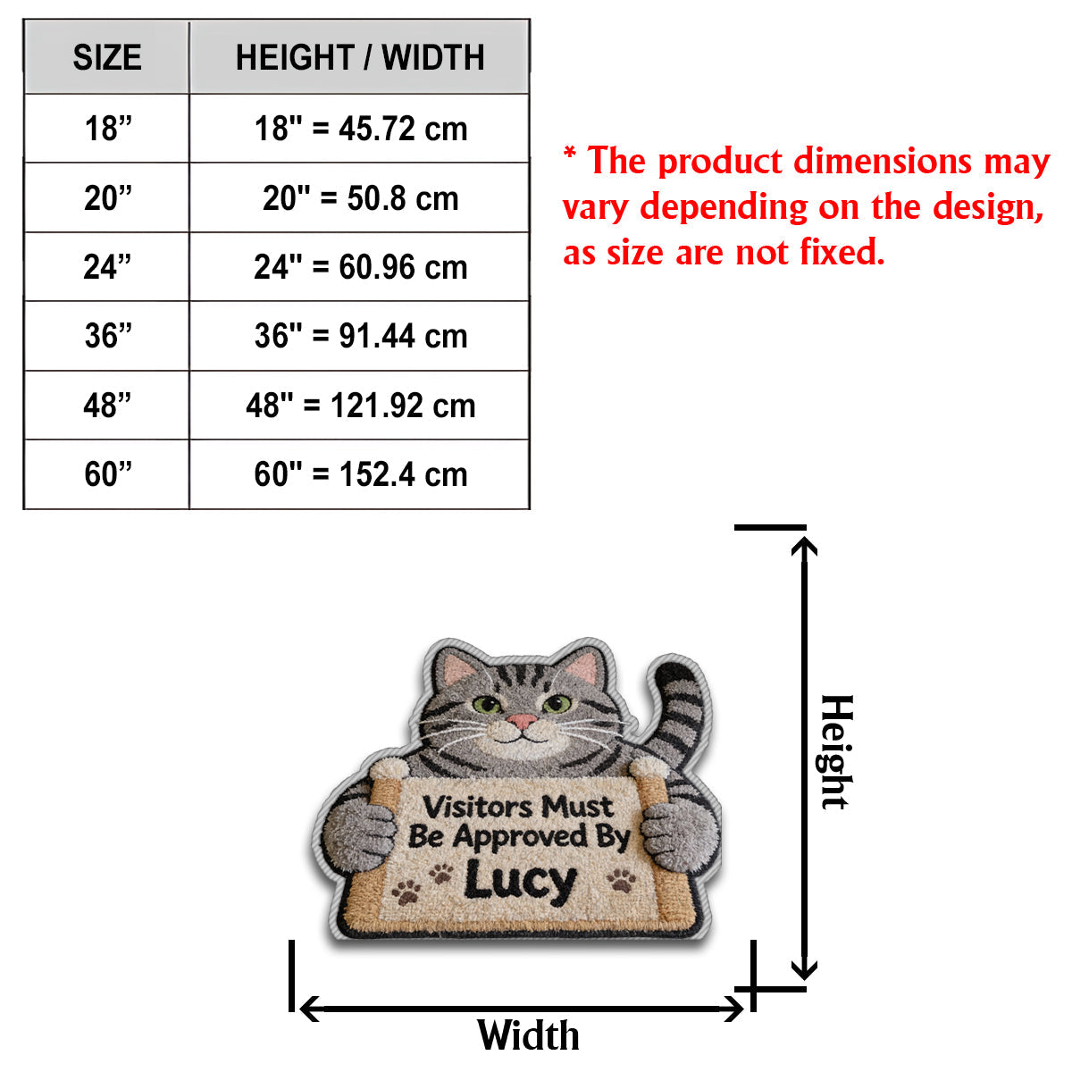 All Visitors Must Be Approved By - Personalized Pet Non-Slip Tufted Rug