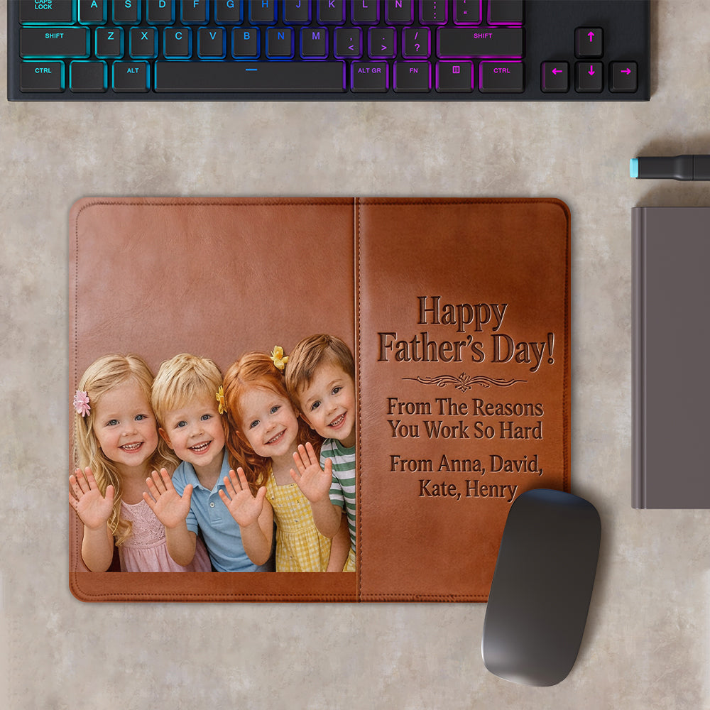 Raisons de travailler - Tapis de souris personnalisé pour père