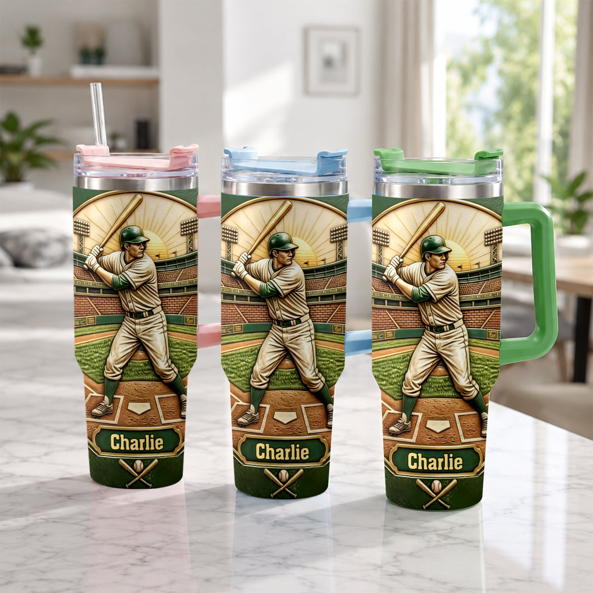 Le Meilleur Papa - Tasse de Baseball Personnalisée avec Poignée