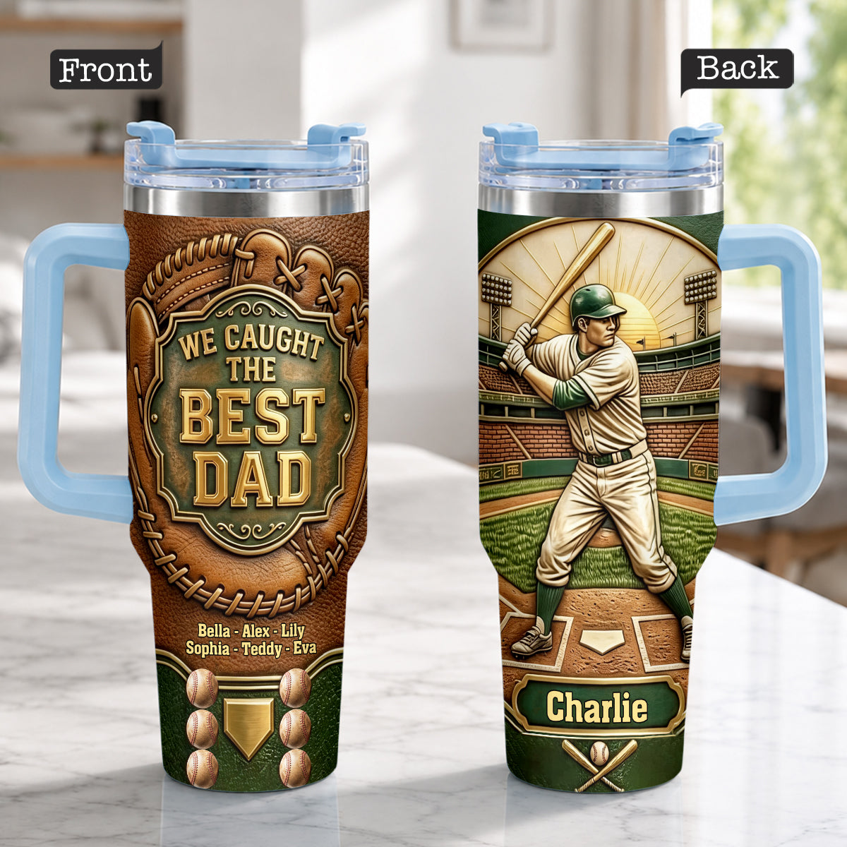 Le Meilleur Papa - Tasse de Baseball Personnalisée avec Poignée