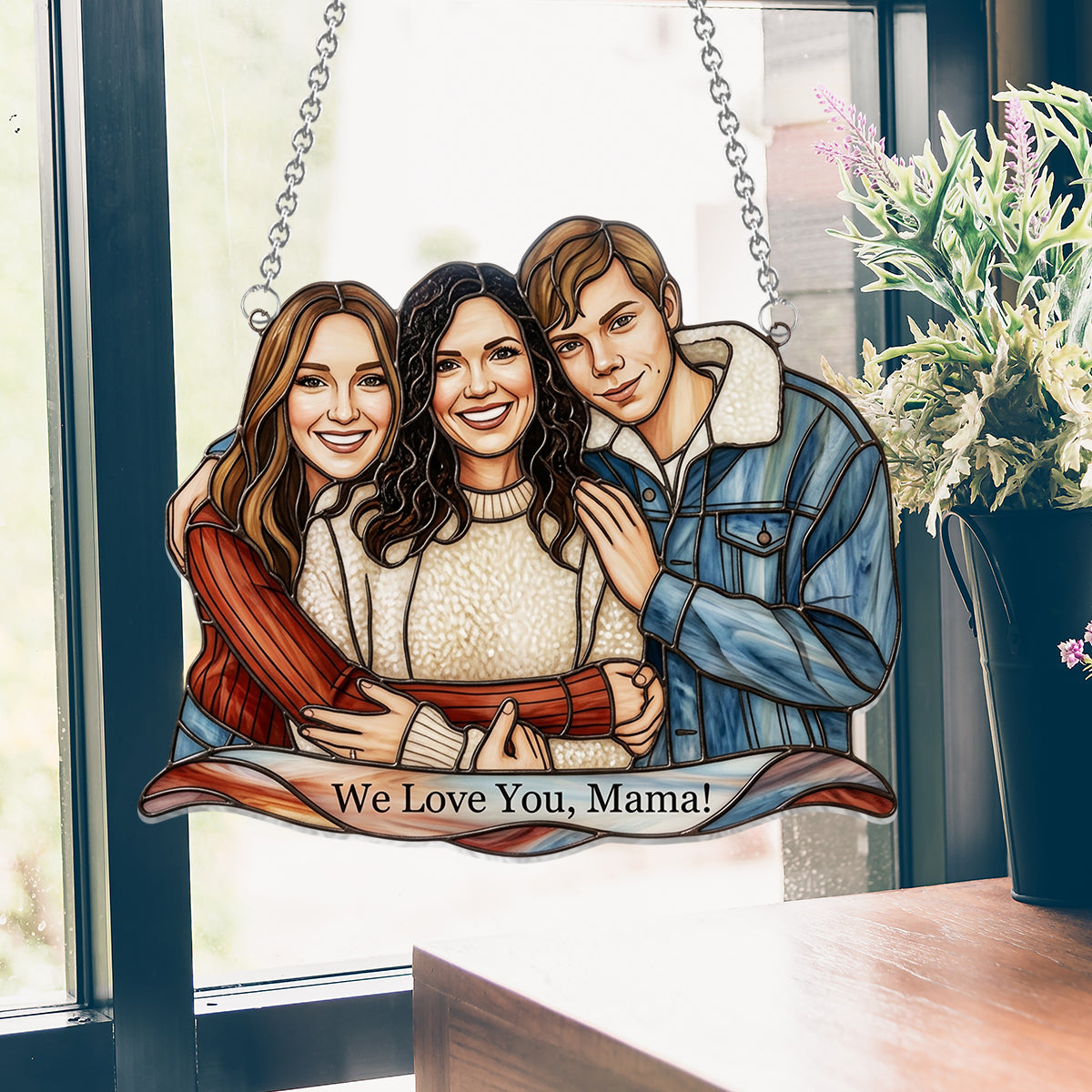 Custom Any Photo - Personalized Mother Window Hanging Suncatcher Ornament